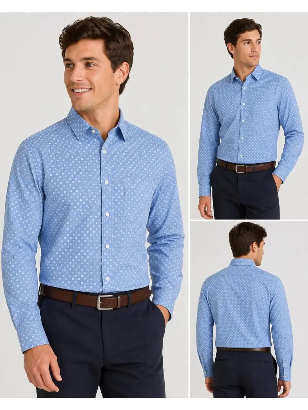 Croft & Barrow Blue Dot Button Down Dress Shirt